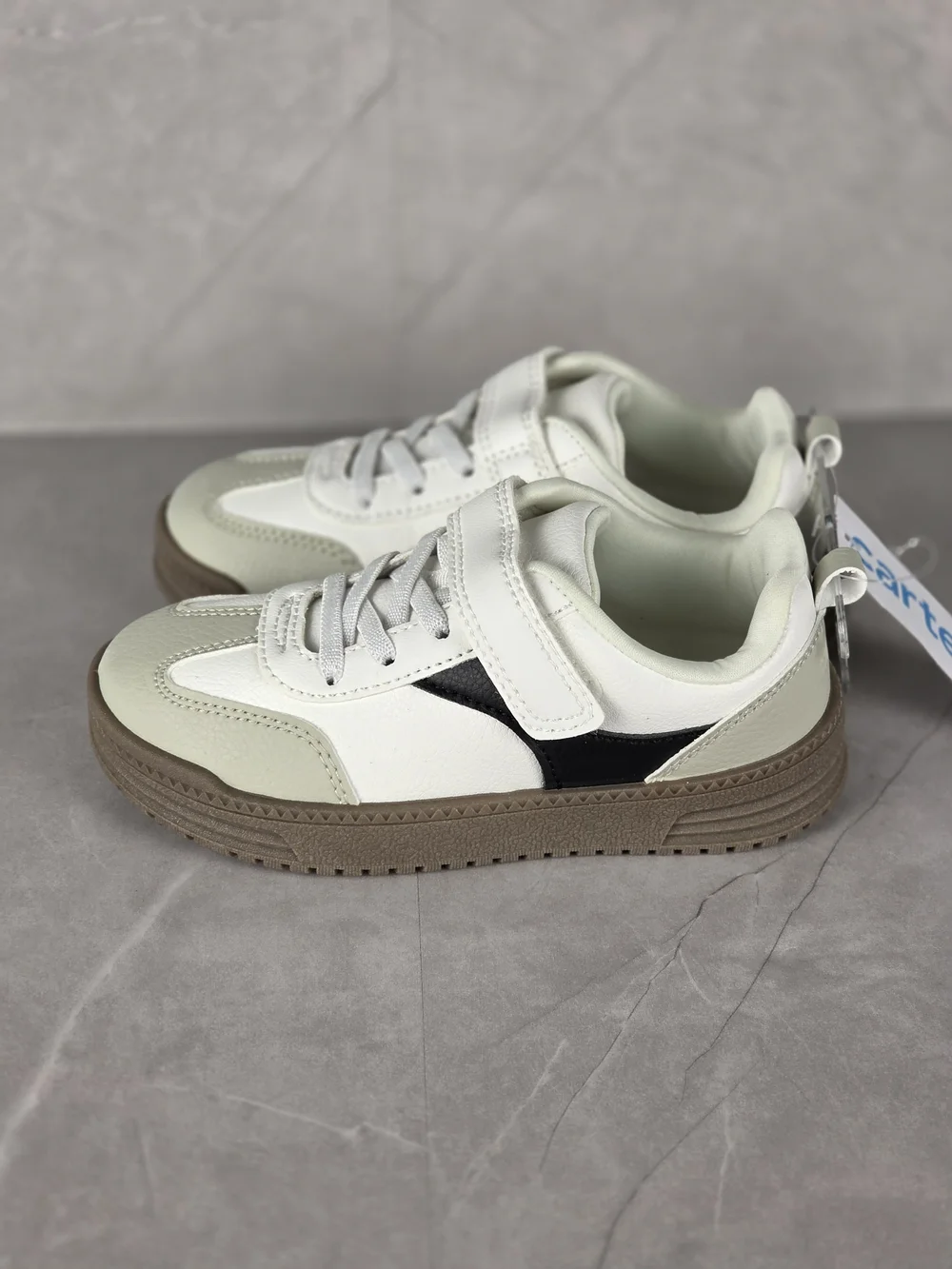 Carter’s Boys’ Sneakers Size 12 – White, Gray & Black